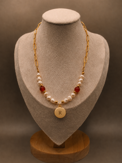 Ketting met Parels en Carneool