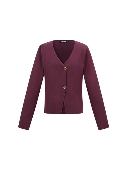 Viscose Knitted Women's Cardigan Casual Solid Color Fall/Winter