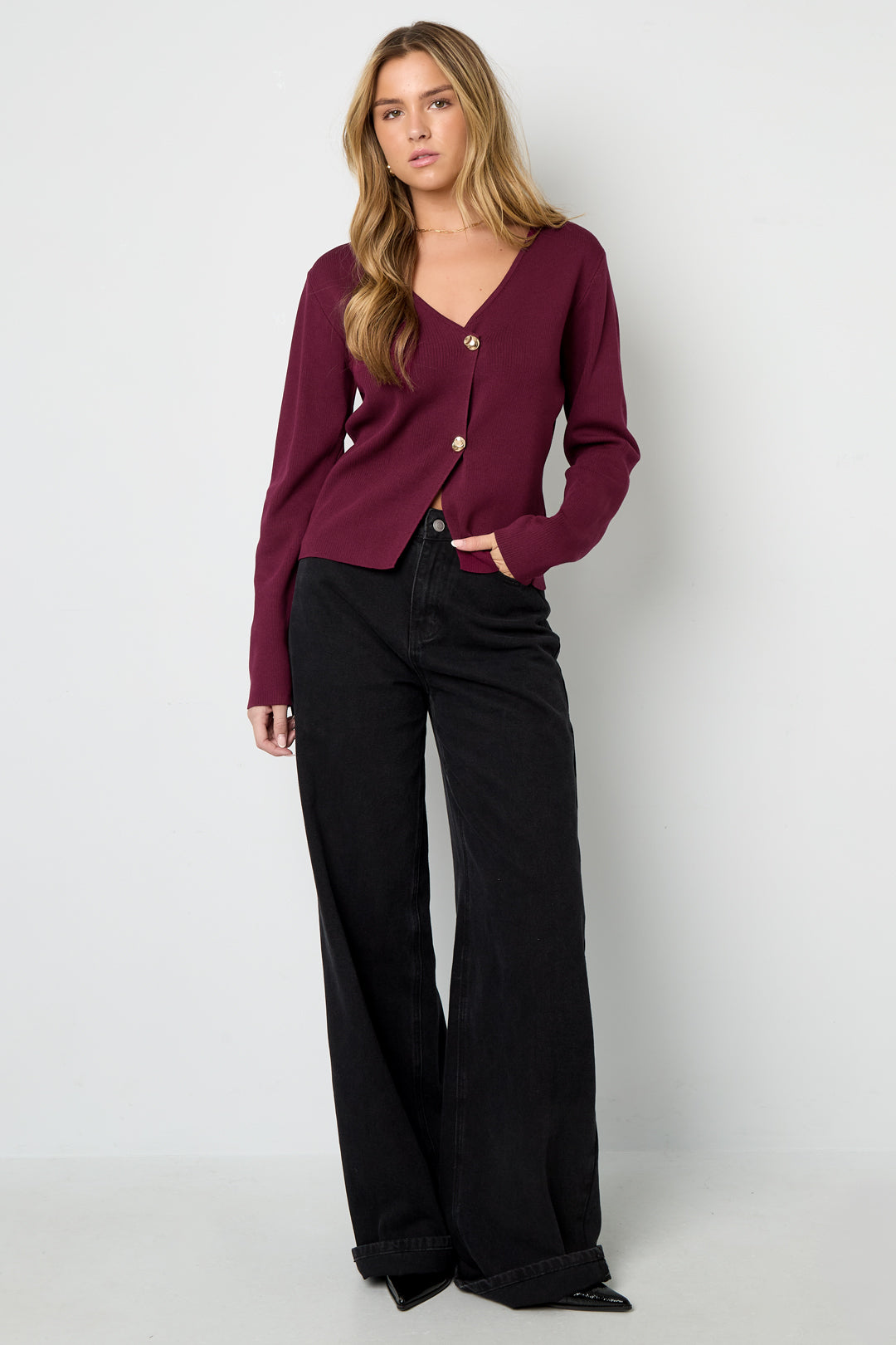 Viscose Knitted Women's Cardigan Casual Solid Color Fall/Winter