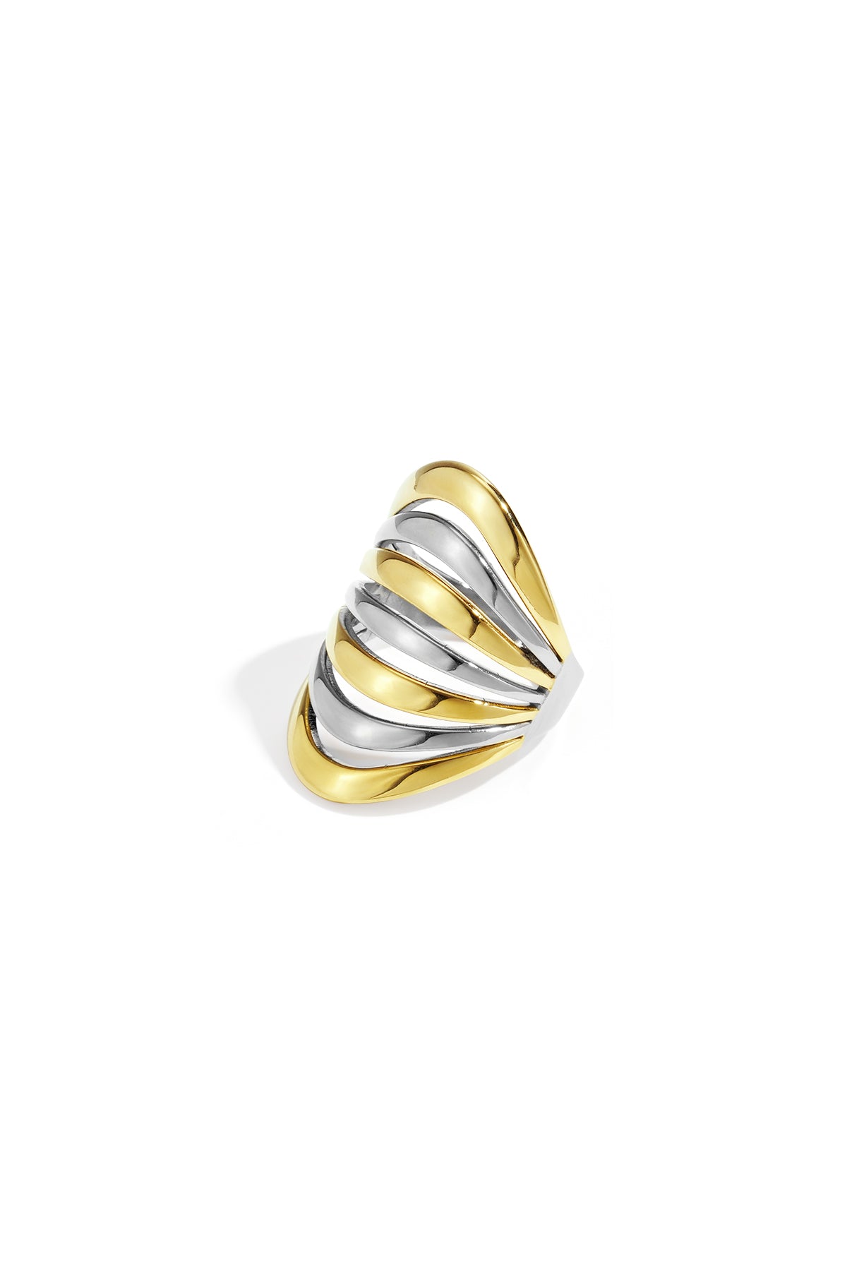 Statement ring met lijnen