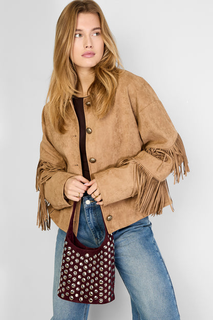 Schoudertas met studs – punk stijl